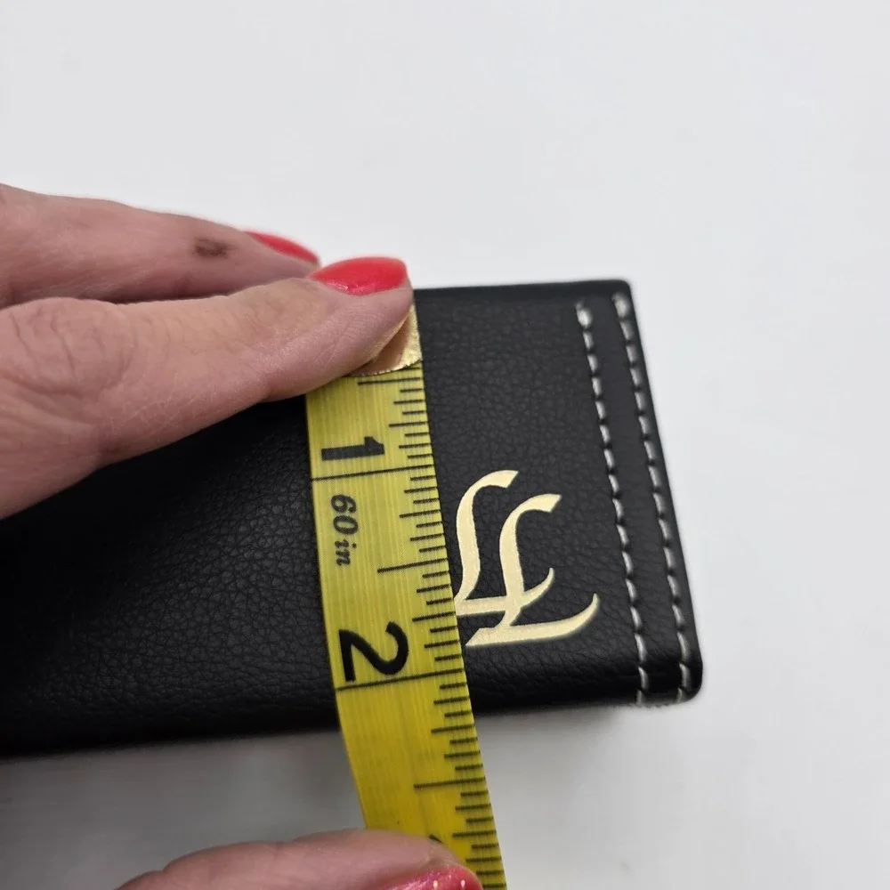 LISA LOEB EYEWEAR Black Faux‎ Leather Folding Glasses Case for Sunglasses